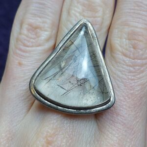 ritulated/tourmalated quartz in sterling silver